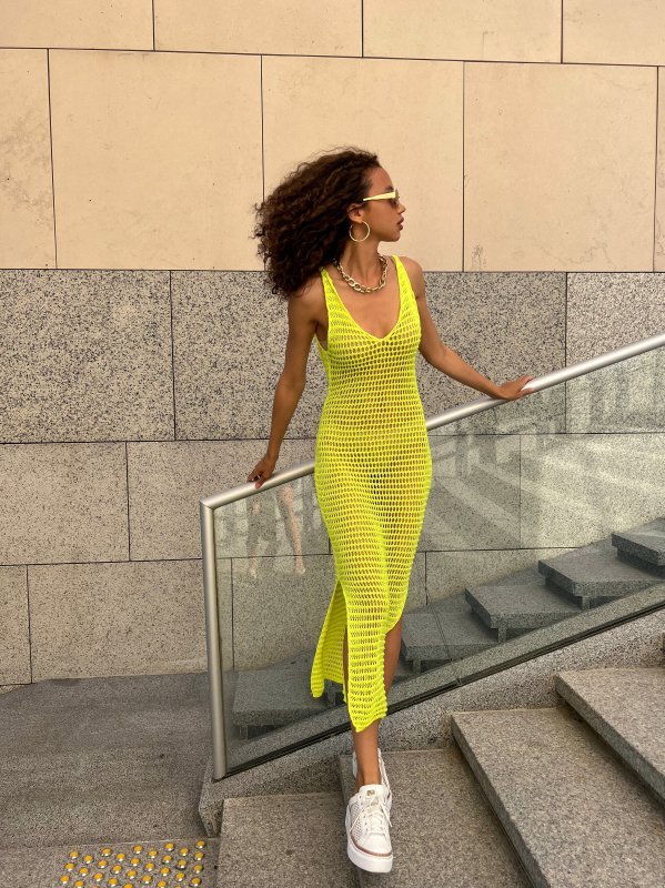 Туника пляжная цвет Неон лайм