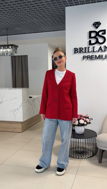 Жакет без воротника цвет Шардоне Жакет без воротника цвет Шардоне