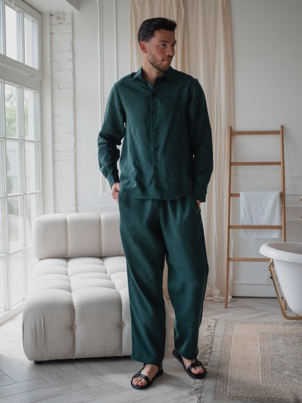 Костюм рубашка, брюки цвет Изумруд  (можно купить отдельно)