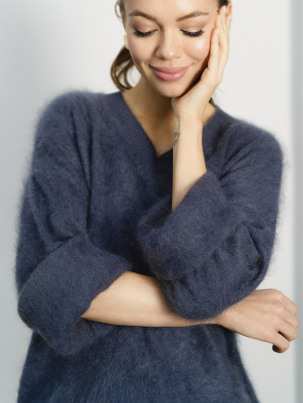 Свитер кашемировый цв.Глубокий синий