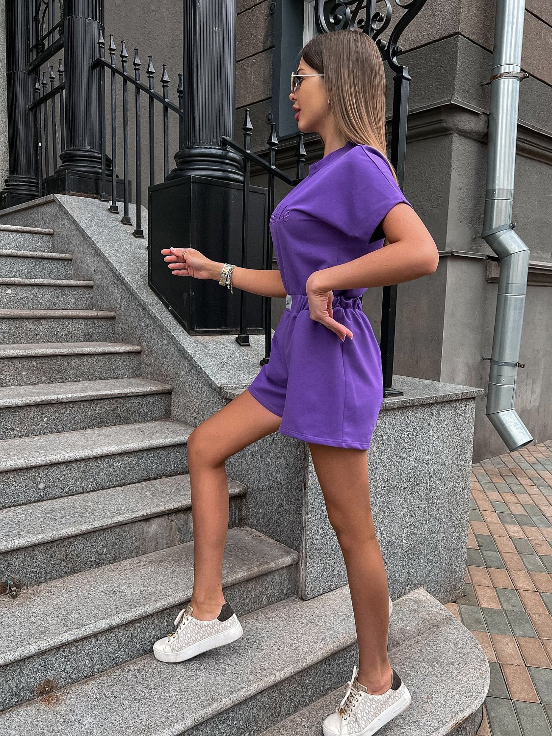 Костюм женский с шортами Фиолетовый