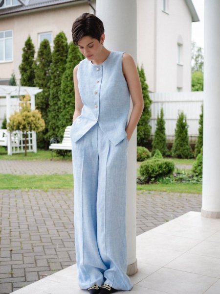 Брюки Dolce Lino цвет голубой