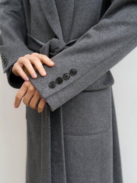 Пальто-халат (шерсть 100%) цв.серый - в фирменном магазине спортивной одежды Brillante.by