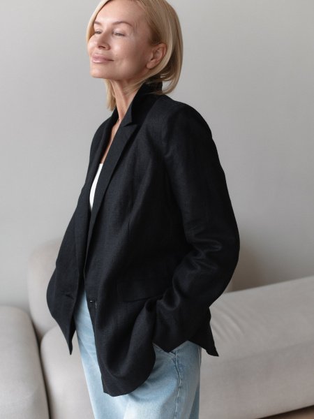 Жакет двубортный цвет чёрный - в фирменном магазине спортивной одежды Brillante.by