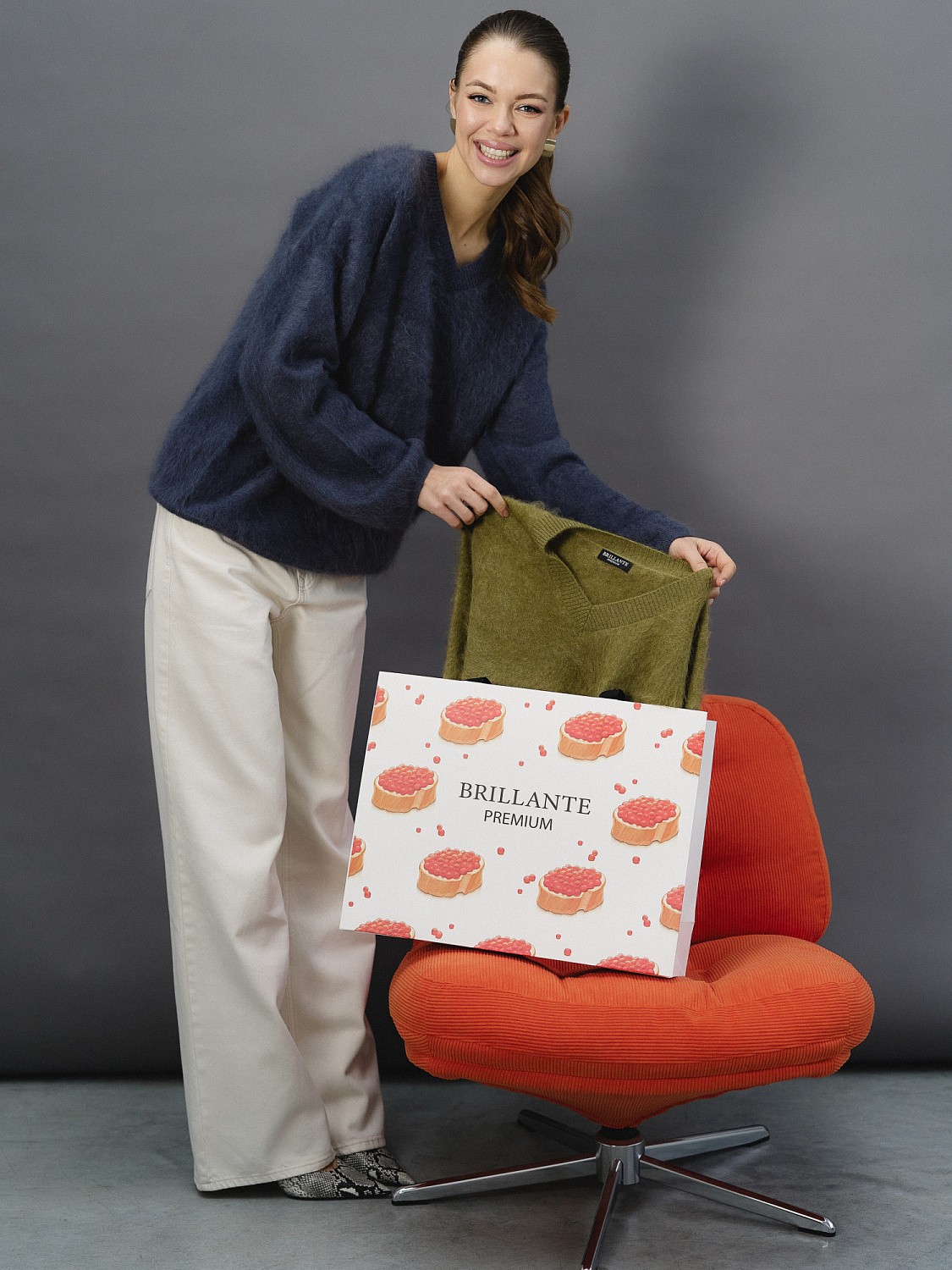 Свитер кашемировый цв.Глубокий синий